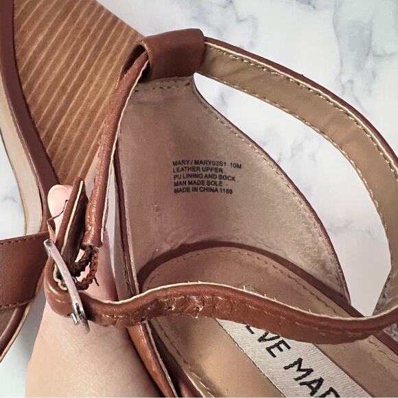 5/$30 Steve Madden Wedge Sandal Heel Brown 10 - Picture 5 of 6